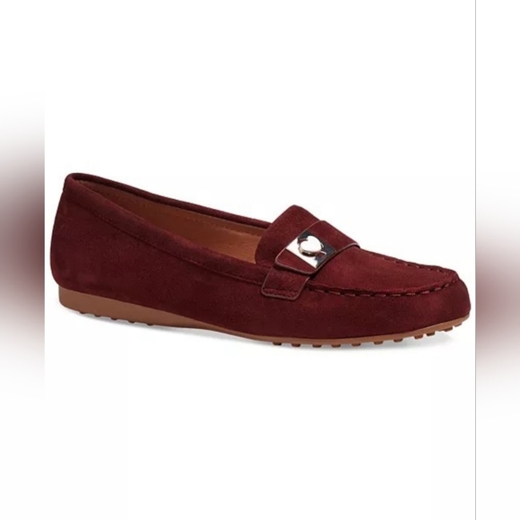 KATE SPADE NEW YORK Camellia Suede Loafers 'Dark Merlot' Burgundy Size 7.5 B - Picture 3 of 8